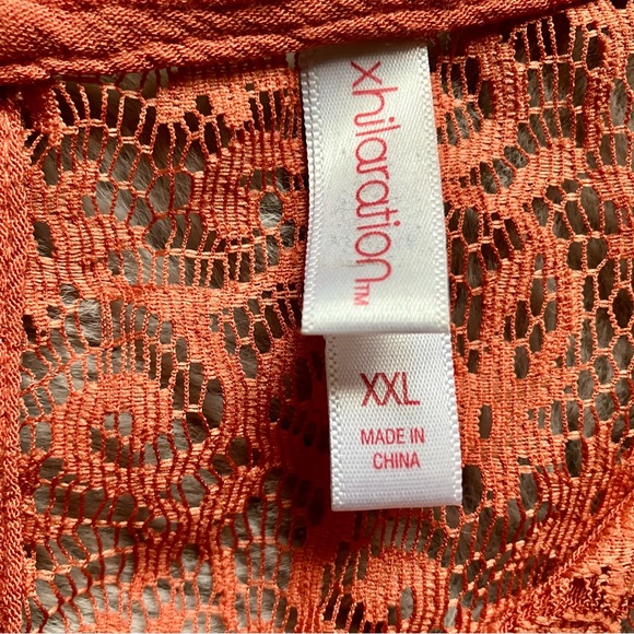 Raffle and lace peach bohemian top, tie front fits very flowy medium fairycore - Picture 3 of 4